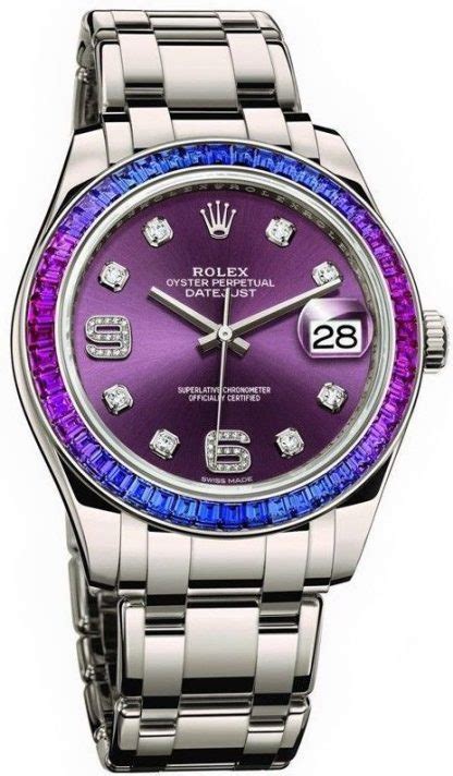 rolex watch with purple face